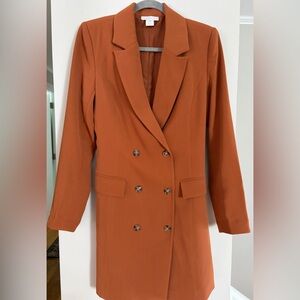 House of Harlow Terracotta Double-Breasted Blazer